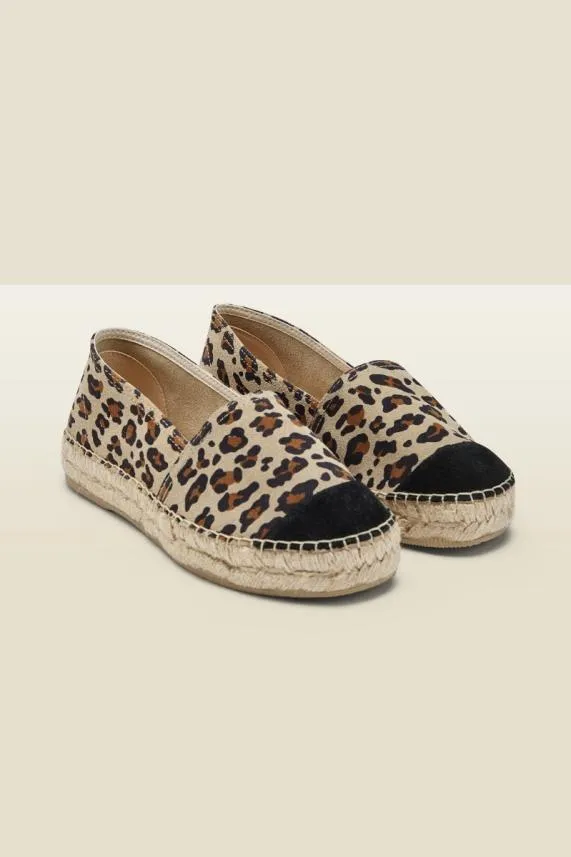 Sosandar Paloma Leopard Print Leather Flat Espadrille Women Sandals and Flip Flops Sosandar Paloma Leopard Print Leather Flat Espadrille Women Sandals and Flip Flops