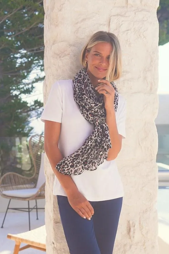 Sosandar Pink Leopard Print Scarf Women Hats Scarves and Gloves Sosandar Pink Leopard Print Scarf Women Hats Scarves and Gloves