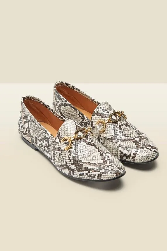 Sosandar Saint Snake Leather Loafer Women Flats