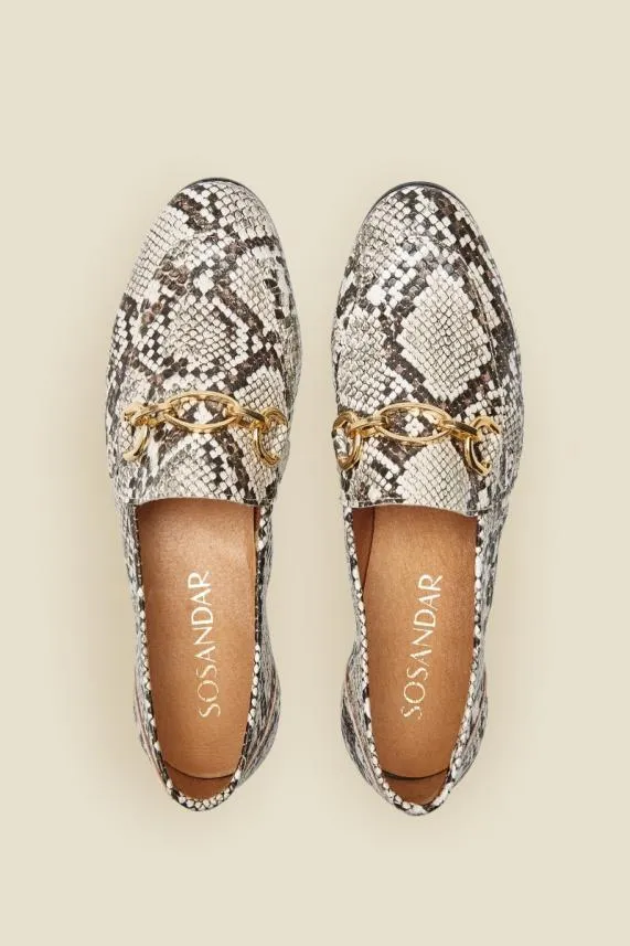 Sosandar Saint Snake Leather Loafer Women Flats