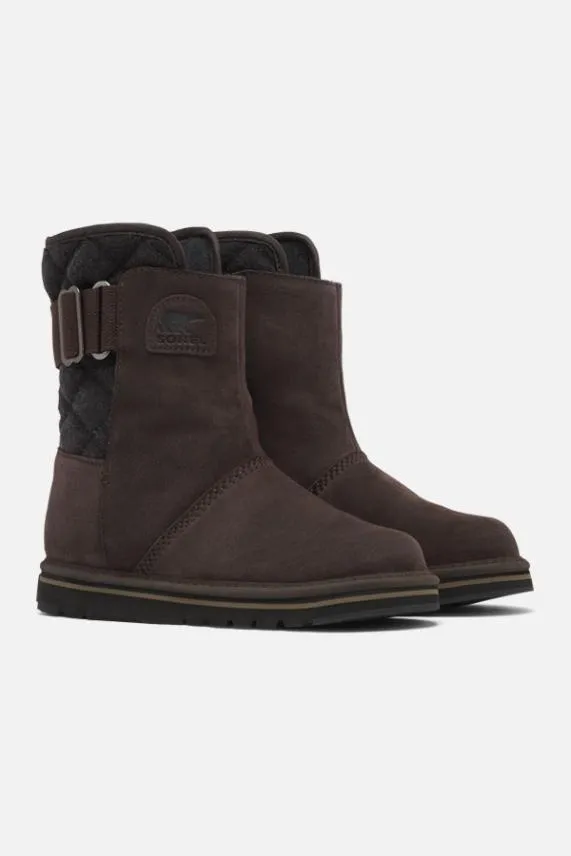 Sosandar Sorel Dark Brown Suede Fleece Lined Quilted Detail Boot Dark Brown Women Boots
