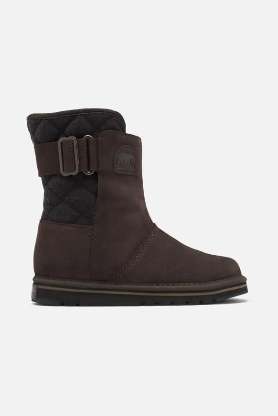 Sosandar Sorel Dark Brown Suede Fleece Lined Quilted Detail Boot Dark Brown Women Boots