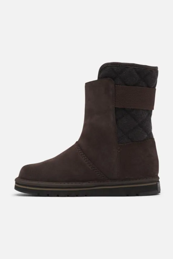 Sosandar Sorel Dark Brown Suede Fleece Lined Quilted Detail Boot Dark Brown Women Boots