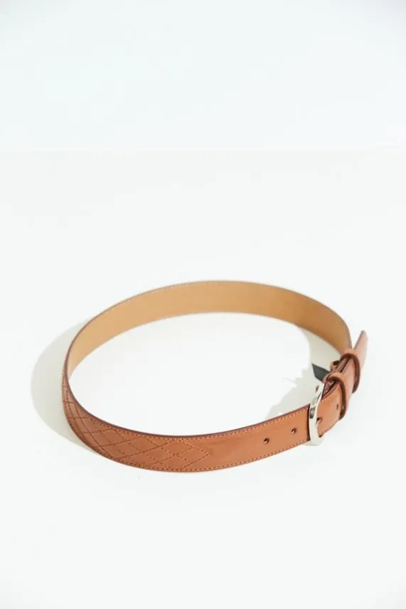 Sosandar Tan Leather Stitch Detail Waist Belt Tan Women Bags and Belts