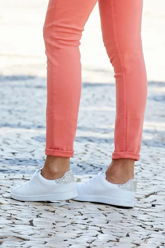 Sosandar Victoria Cava Gold Glitter Back White Leather Trainers White Women Trainers 8211 Superga and Victoria