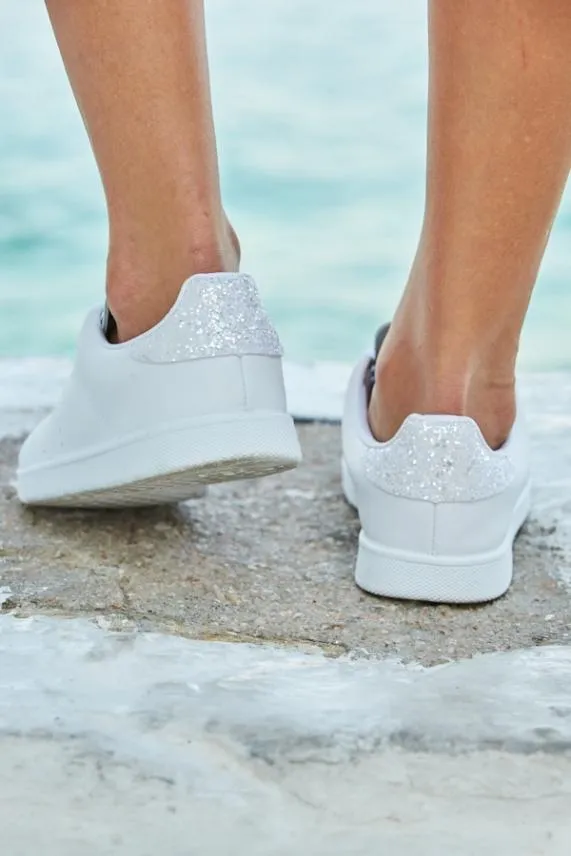 Sosandar Victoria Cava White Glitter Back White Leather Trainers White Women Trainers 8211 Superga and Victoria