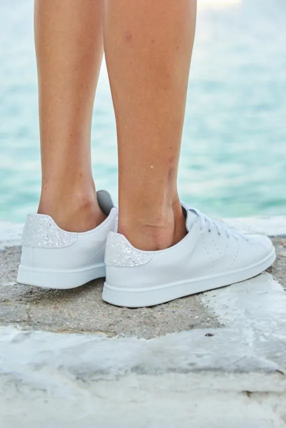 Sosandar Victoria Cava White Glitter Back White Leather Trainers White Women Trainers 8211 Superga and Victoria
