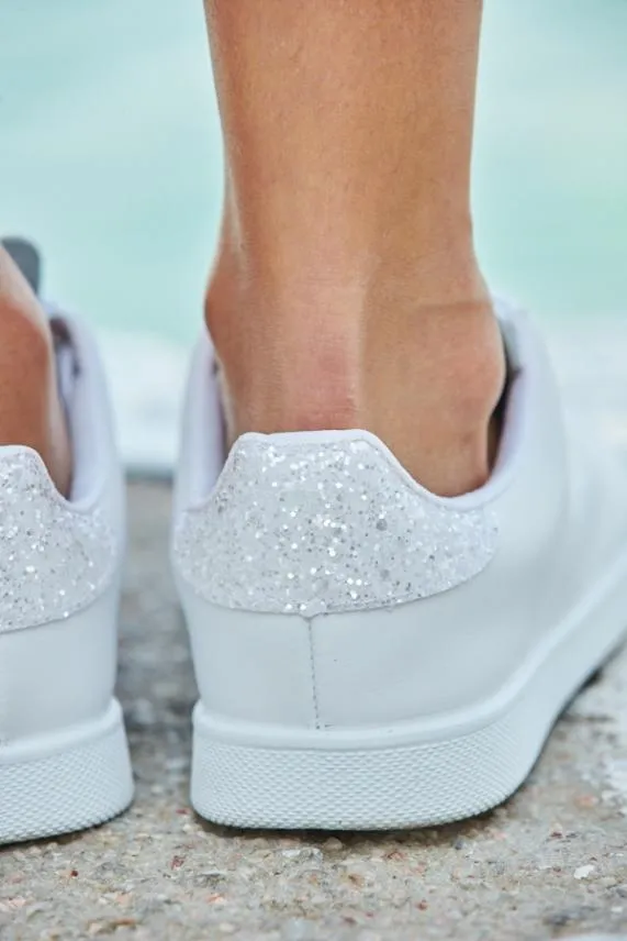 Sosandar Victoria Cava White Glitter Back White Leather Trainers White Women Trainers 8211 Superga and Victoria