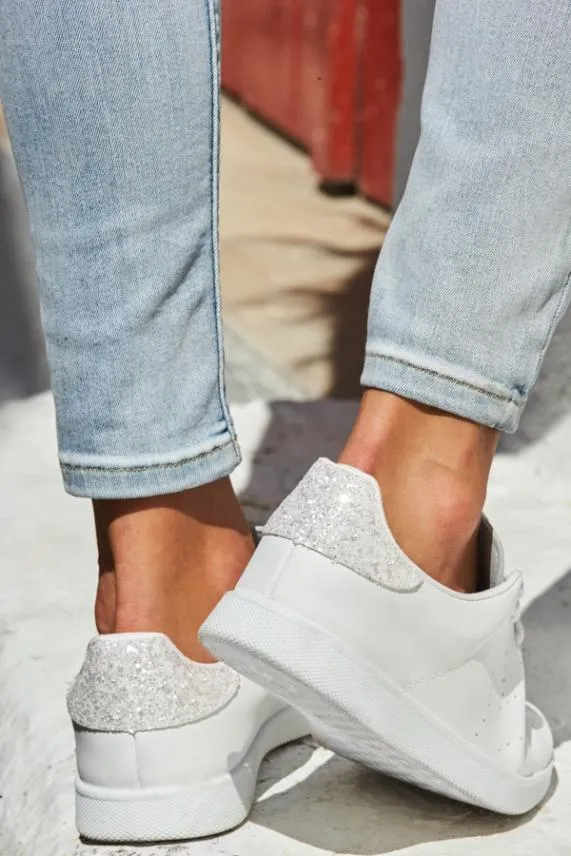 Sosandar Victoria Cava White Glitter Back White Leather Trainers White Women Trainers 8211 Superga and Victoria