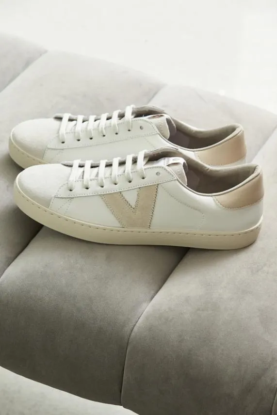 Sosandar Victoria Heilo Natural V Detail Leather Trainers Women Trainers 8211 Superga and Victoria