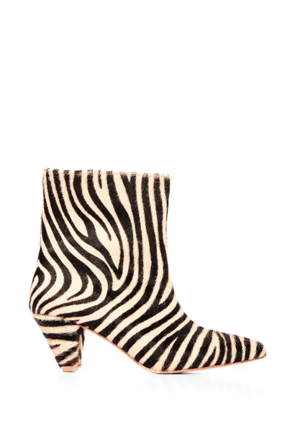 Sosandar Zebra Print Leather Pull On Ankle Boot Women Boots Sosandar Zebra Print Leather Pull On Ankle Boot Women Boots