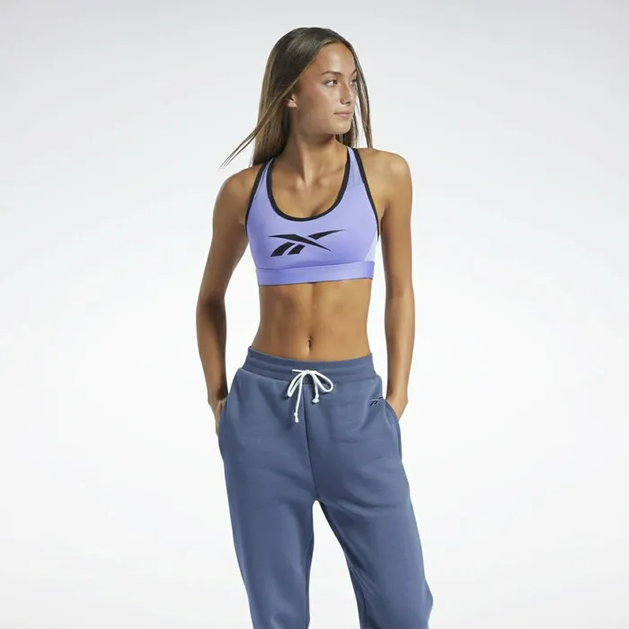Sports Bras Womens Reebok Lux Racer MediumImpact Sports Bra Hyper Purple