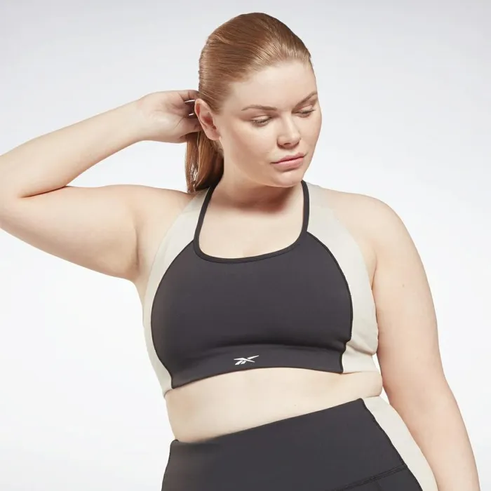 Sports Bras Womens Reebok Lux Racer Padded Colorblock Sports Bra Plus Size Black Stucco Sports Bras Womens Reebok Lux Racer Padded Colorblock Sports Bra Plus Size Black Stucco