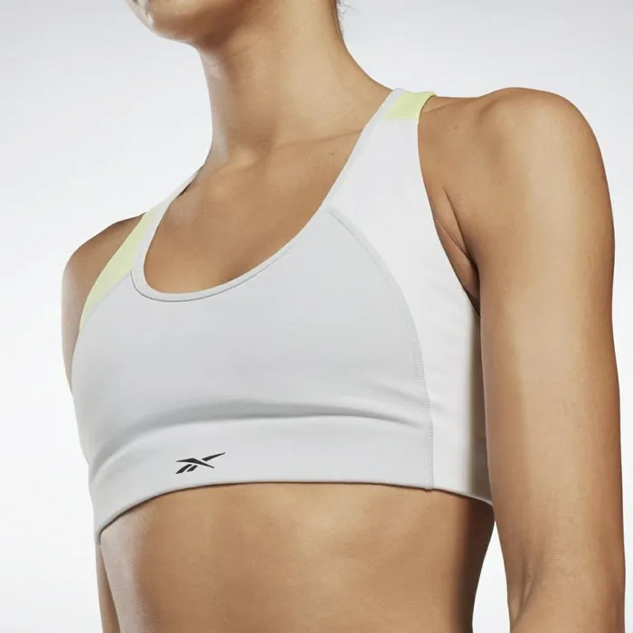 Sports Bras Womens Reebok Lux Racer Padded Sports Bra Pure Grey 2