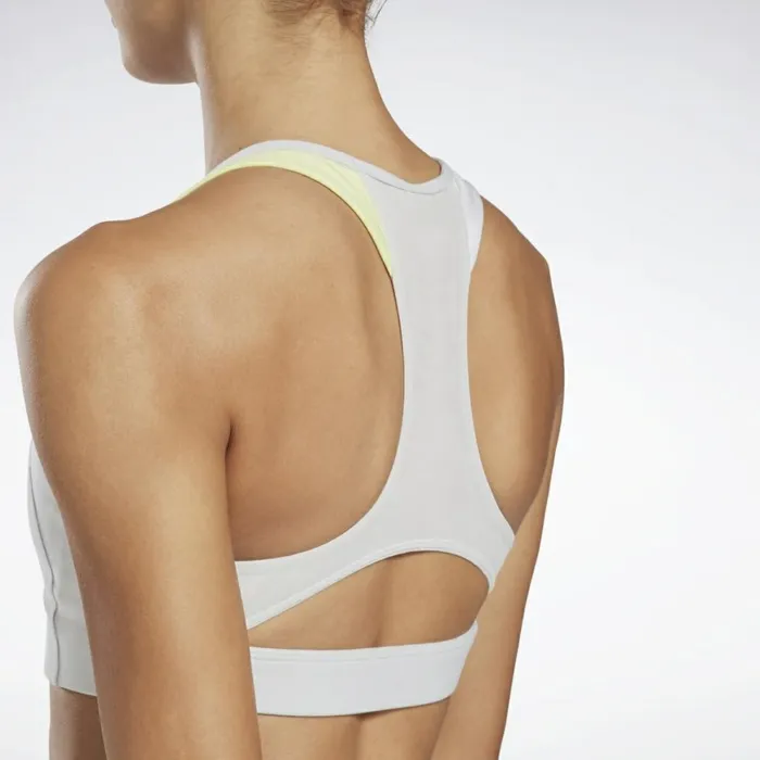 Sports Bras Womens Reebok Lux Racer Padded Sports Bra Pure Grey 2