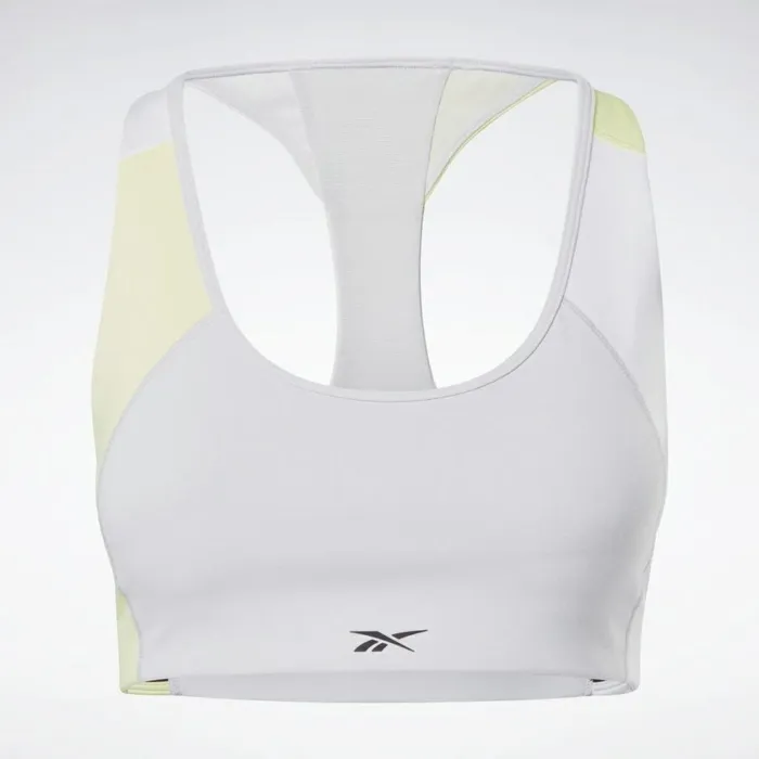 Sports Bras Womens Reebok Lux Racer Padded Sports Bra Pure Grey 2