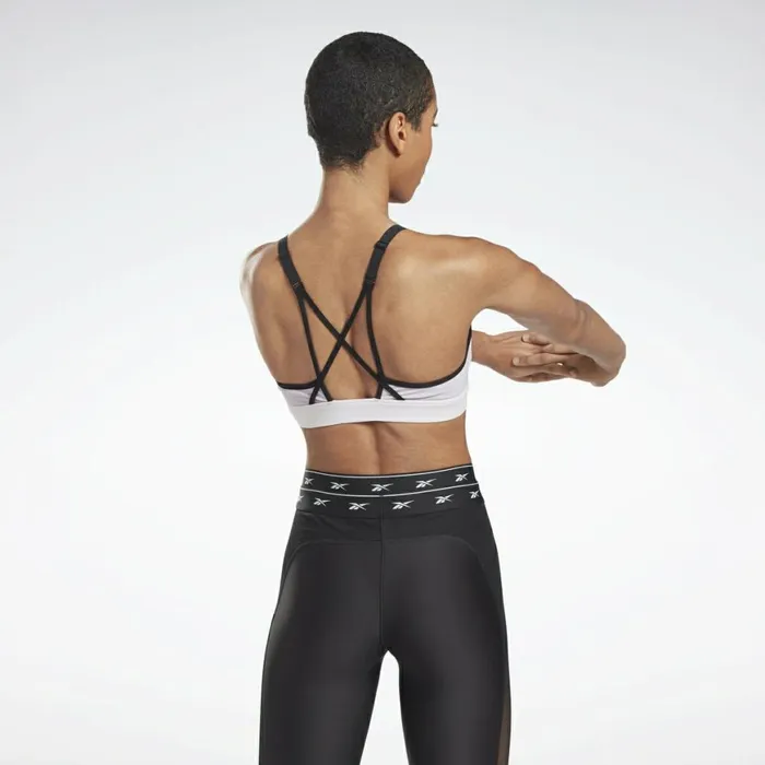 Sports Bras Womens Reebok Lux Strappy MediumImpact Sports Bra Luminous Lilac