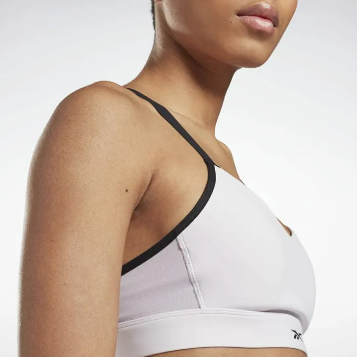 Sports Bras Womens Reebok Lux Strappy MediumImpact Sports Bra Luminous Lilac