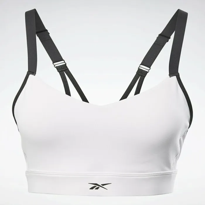 Sports Bras Womens Reebok Lux Strappy MediumImpact Sports Bra Luminous Lilac