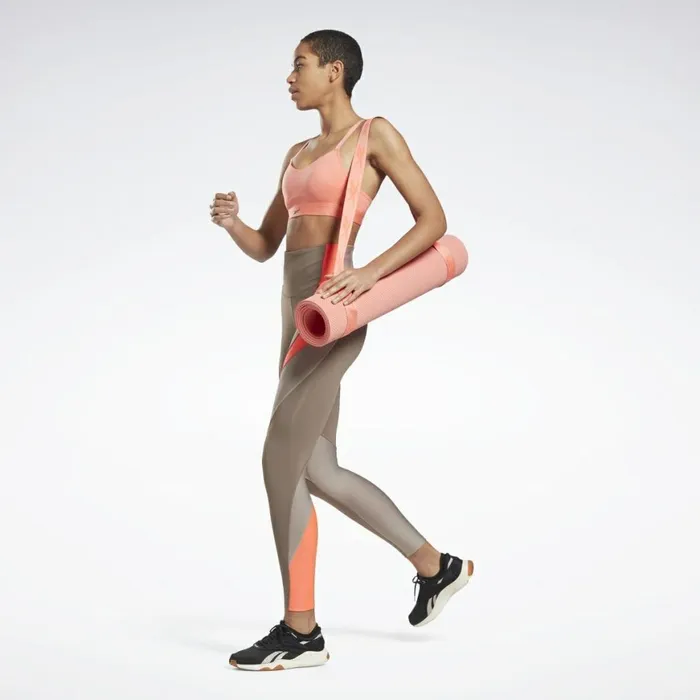 Sports Bras Womens Reebok Lux Strappy MediumImpact Sports Bra Twisted Coral