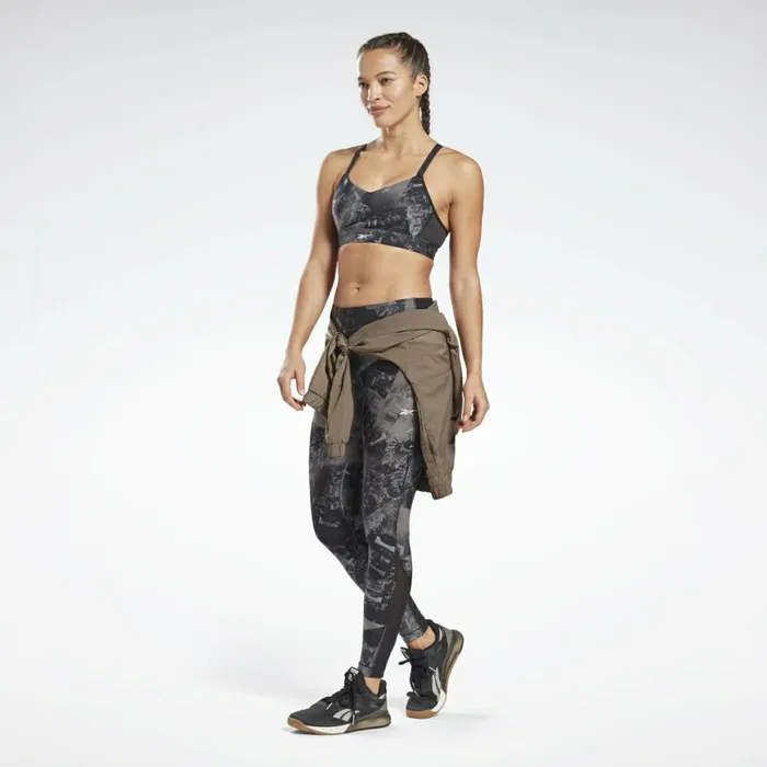 Sports Bras Womens Reebok Lux Strappy Padded Sports Bra Black
