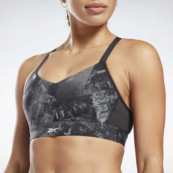 Sports Bras Womens Reebok Lux Strappy Padded Sports Bra Black