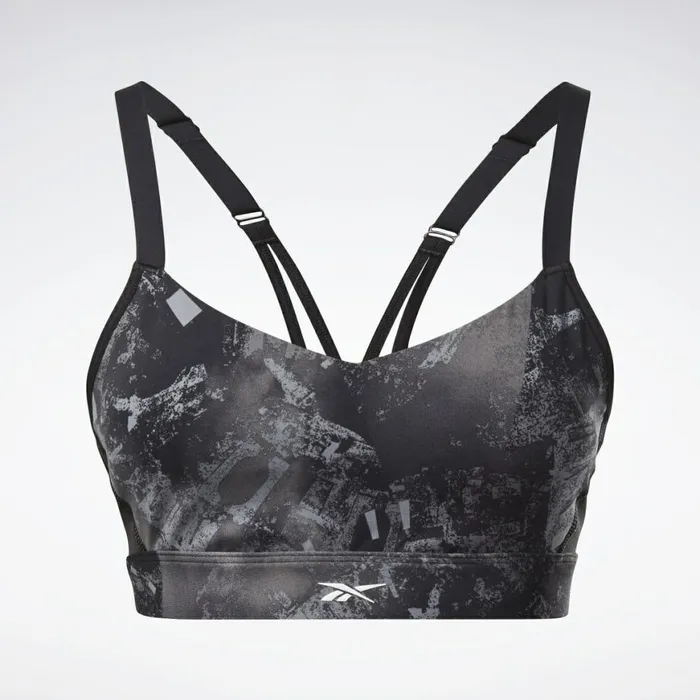 Sports Bras Womens Reebok Lux Strappy Padded Sports Bra Black