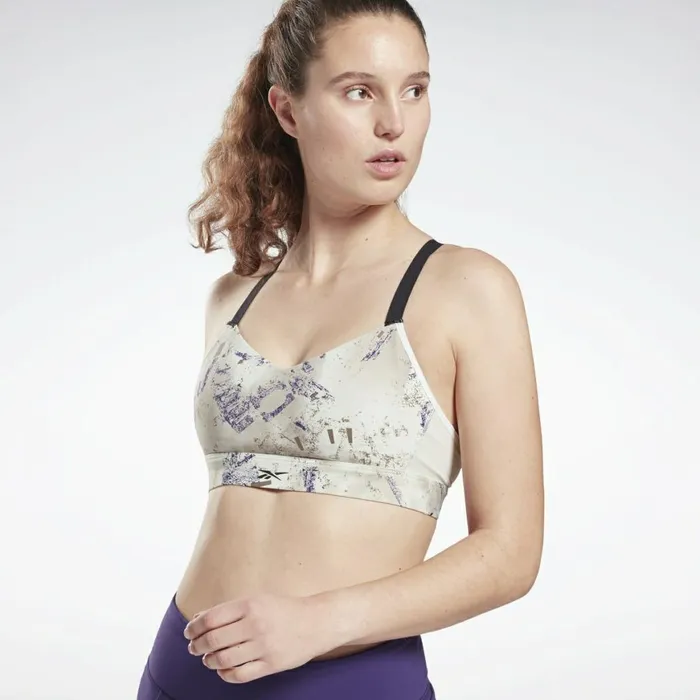 Sports Bras Womens Reebok Lux Strappy Padded Sports Bra Grey
