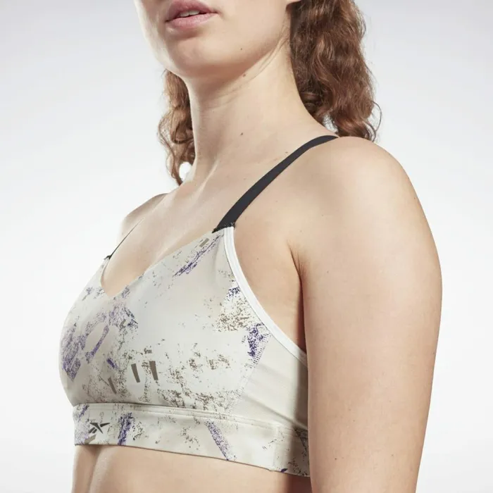 Sports Bras Womens Reebok Lux Strappy Padded Sports Bra Grey