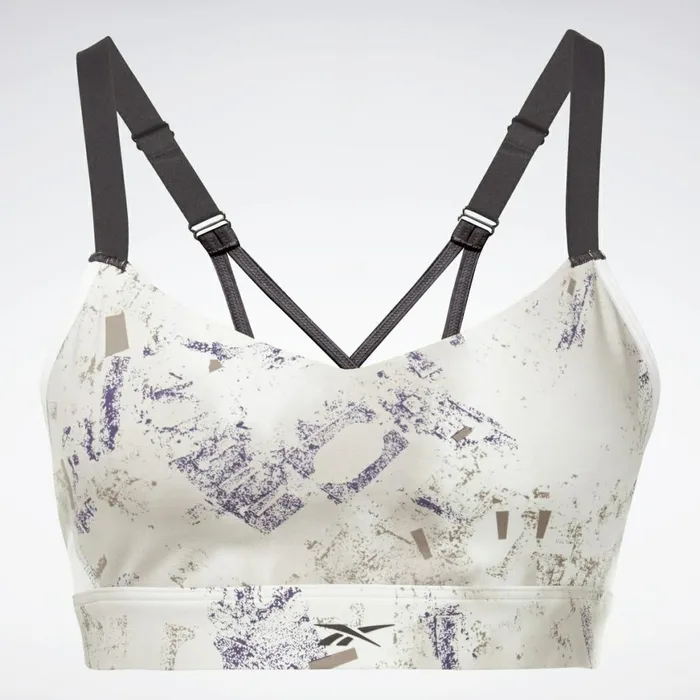 Sports Bras Womens Reebok Lux Strappy Padded Sports Bra Grey