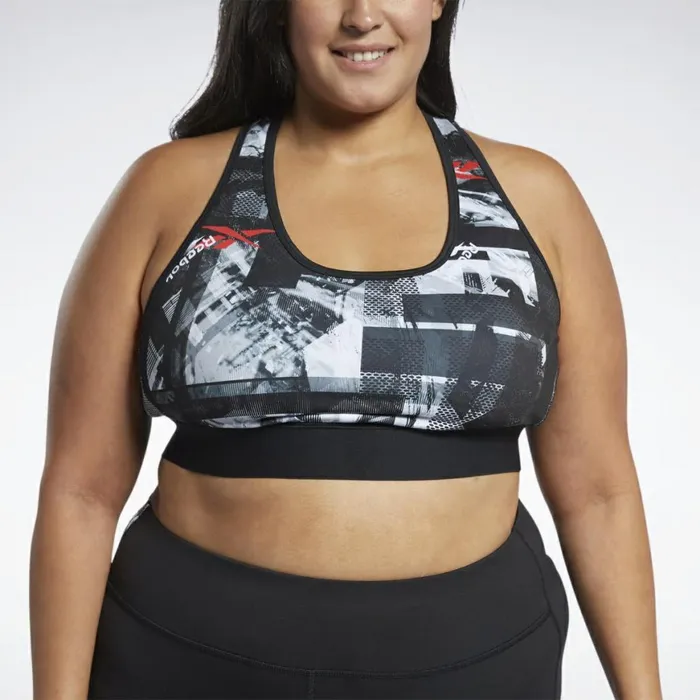 Sports Bras Womens Reebok MYT LowImpact Printed Bra Black White