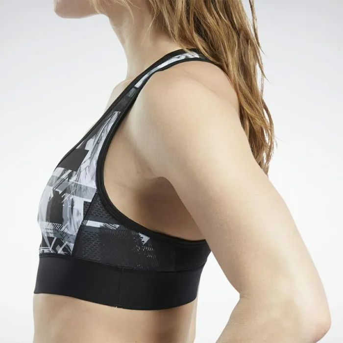 Sports Bras Womens Reebok MYT LowImpact Printed Bra Black White