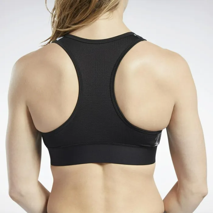 Sports Bras Womens Reebok MYT LowImpact Printed Bra Black White