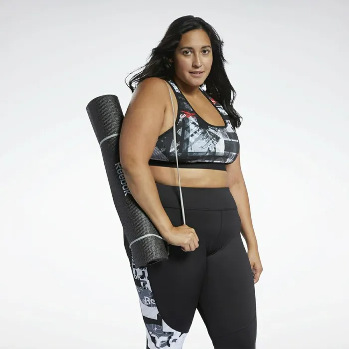 Sports Bras Womens Reebok MYT LowImpact Printed Bra Black White