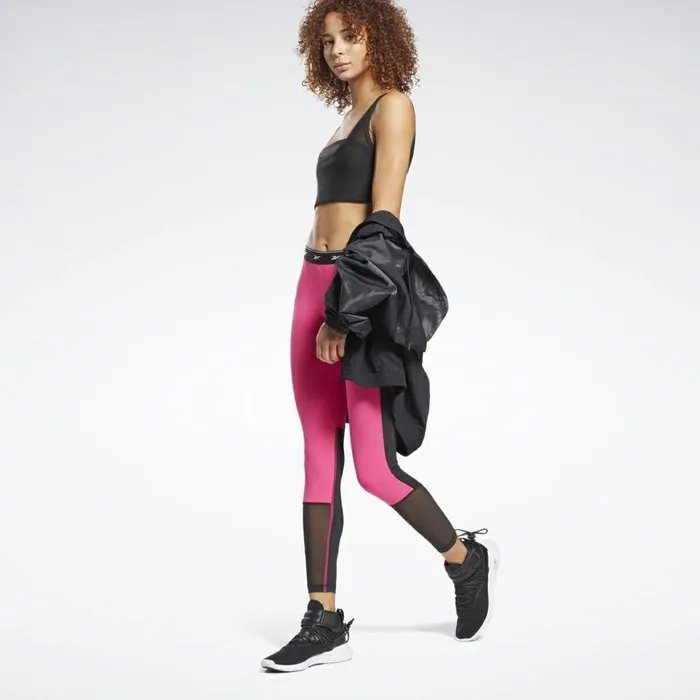 Sports Bras Womens Reebok Studio Mesh Sports Bra Black