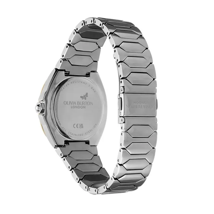 Sports Luxe Watches Women Olivia Burton 36mm Lustre MultiFunction White and Two Tone Bracelet Watch
