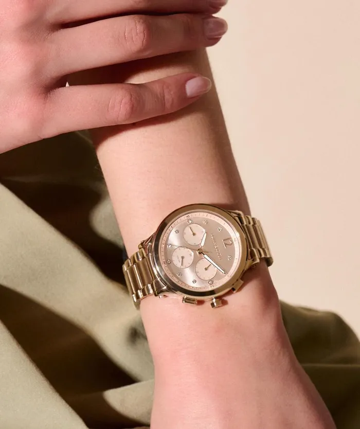 Sports Luxe Watches Women Olivia Burton 38mm MultiFunction Blush and Carnation Gold Bracelet Watch