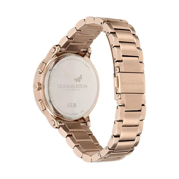 Sports Luxe Watches Women Olivia Burton 38mm MultiFunction Blush and Carnation Gold Bracelet Watch