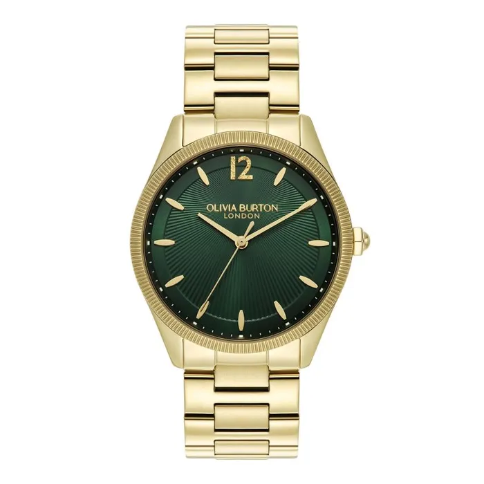 Sports Luxe Watches Women Olivia Burton 38mm Radiate Forest Green and Gold Bracelet Watch Sports Luxe Watches Women Olivia Burton 38mm Radiate Forest Green and Gold Bracelet Watch