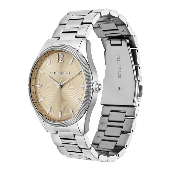 Sports Luxe Watches Women Olivia Burton 38mm Radiate Nude and Silver Bracelet Watch