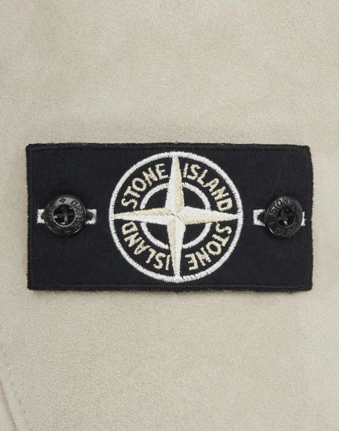 Stone Island Coats 038 Jackets 00195 Hand Sprayed Over Printed Sheepskin Hooded Jacket In Dove Grey 8211 Mens