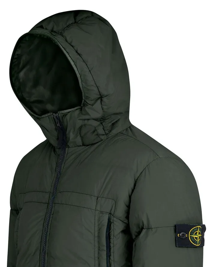 Stone Island Coats 038 Jackets 40723 Garment Dyed Crinkle Rep Ny Real Down Jacket In Dark Forest 8211 Mens