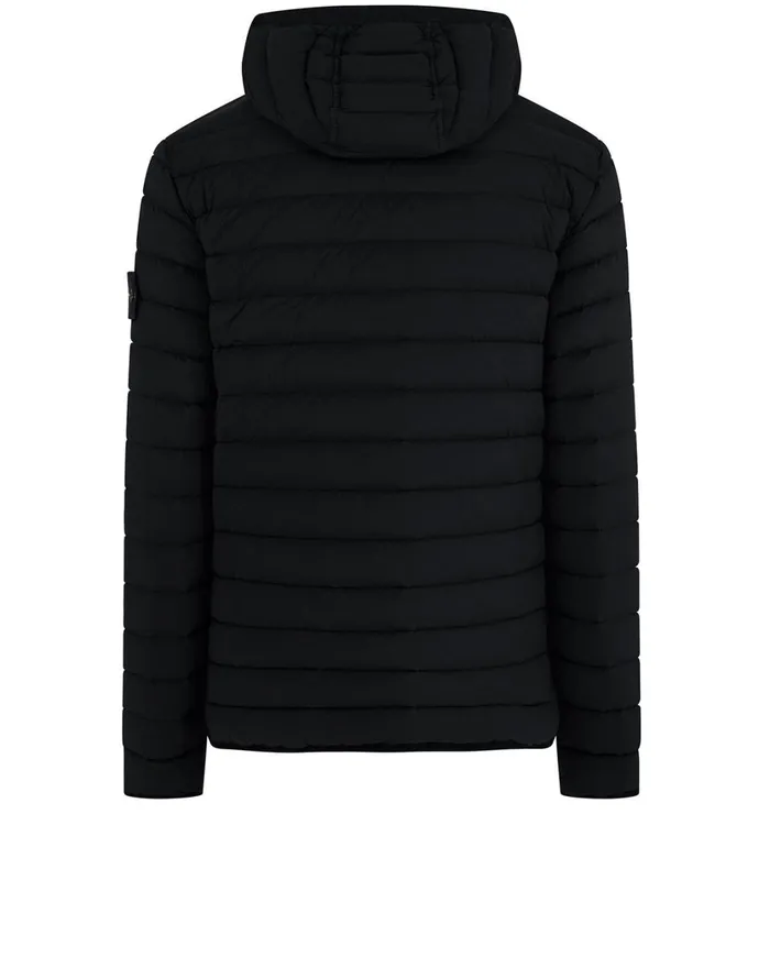 Stone Island Coats 038 Jackets 41125 Loom Woven Down Chambers Stretch NylonTc Hooded Down Blouson In Black 8211 Mens