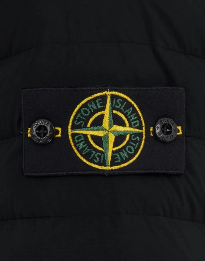 Stone Island Coats 038 Jackets 41125 Loom Woven Down Chambers Stretch NylonTc Hooded Down Blouson In Black 8211 Mens