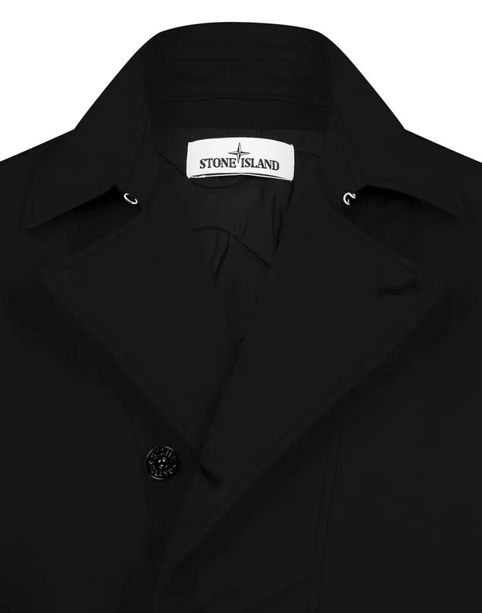 Stone Island Coats 038 Jackets 42149 DavidTc With Primaloft Insulation Technology Short Trench Coat In Black 8211 Mens