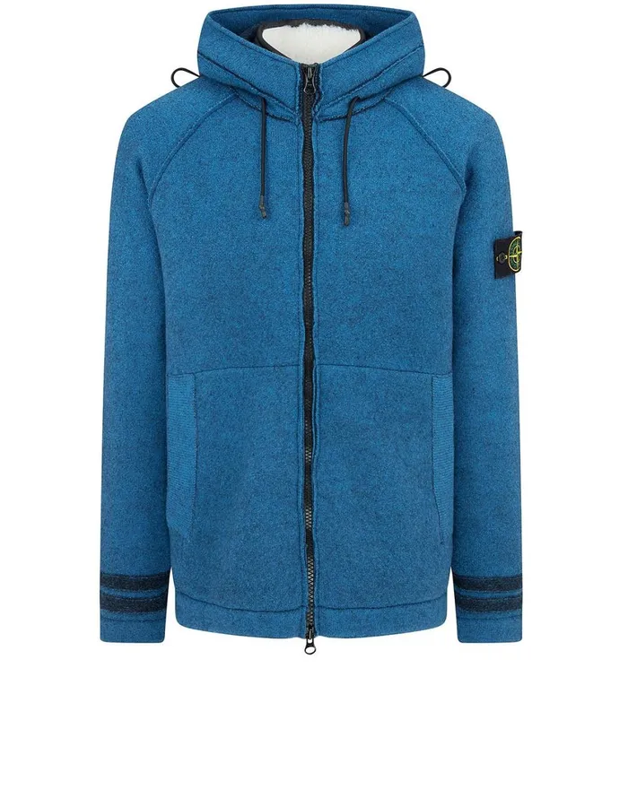 Stone Island Coats 038 Jackets 565A6 Felted Pure Wool Detachable Lining Hooded Jacket In Periwinkle 8211 Mens Stone Island Coats 038 Jackets 565A6 Felted Pure Wool Detachable Lining Hooded Jacket In Periwinkle 8211 Mens