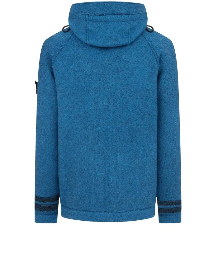 Stone Island Coats 038 Jackets 565A6 Felted Pure Wool Detachable Lining Hooded Jacket In Periwinkle 8211 Mens