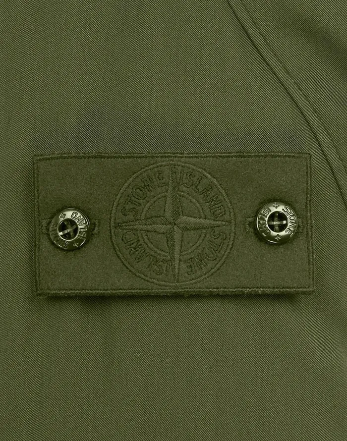 Stone Island Coats 038 Jackets 716F2 Stretch Wool NylonTc Down Ghost Piece Fishtail Parka In Khaki 8211 Mens