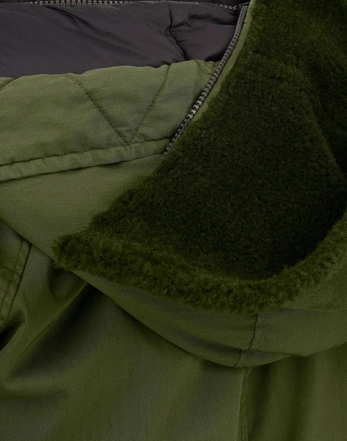 Stone Island Coats 038 Jackets 716F2 Stretch Wool NylonTc Down Ghost Piece Fishtail Parka In Khaki 8211 Mens