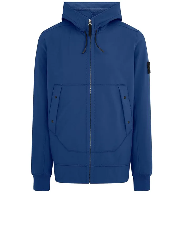 Stone Island Coats 038 Jackets Q0122 Soft ShellR Hooded Blouson In Periwinkle 8211 Mens